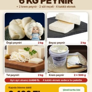 6 KG Peynir Kahvaltı Paketi — kapıda ödeme dahil 2.490 TL, kartla 2.390 TL